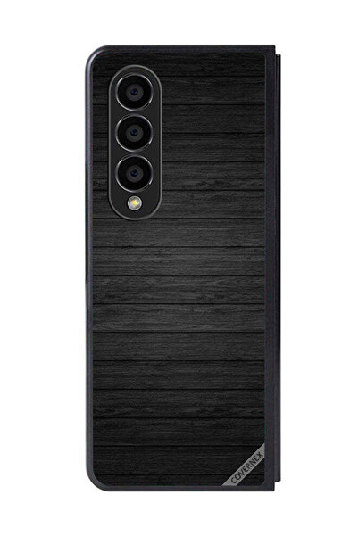 Covernex غطاء حماية لهاتف سامسونج جالاكسي زد فولد 4 بنمط خشبي داكن