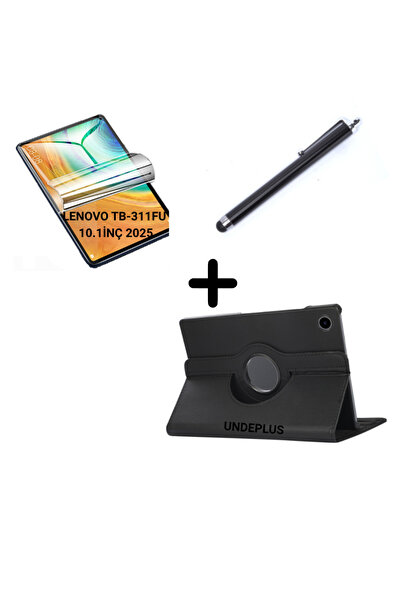 UnDePlus Lenovo Tab TB311FU 10.1inç Kılıf Dönen Tablet Kilifi Ekran Koruyucu+Kalem