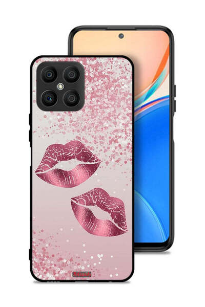 Tolwak غطاء حماية لهاتف Honor X8 4G برسومات شفاه لامعة