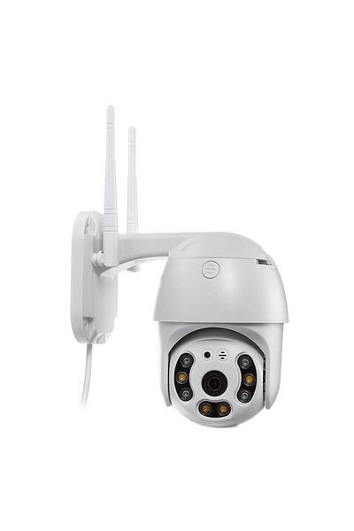 Jortan Camera supraveghere cu antene, Jortan, Wifi, Senzor miscare/vedere nocturna, 12 V, 2 A, Alb