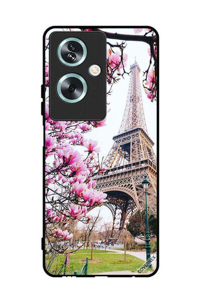 Covernex غطاء حماية لهاتف Oppo A2 - زهور وبرج إيفل