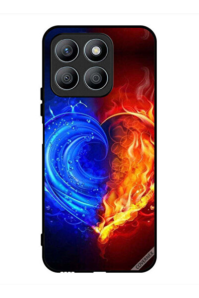 Covernex غطاء حماية لهاتف Honor X8b بخلفية قلب النار والماء