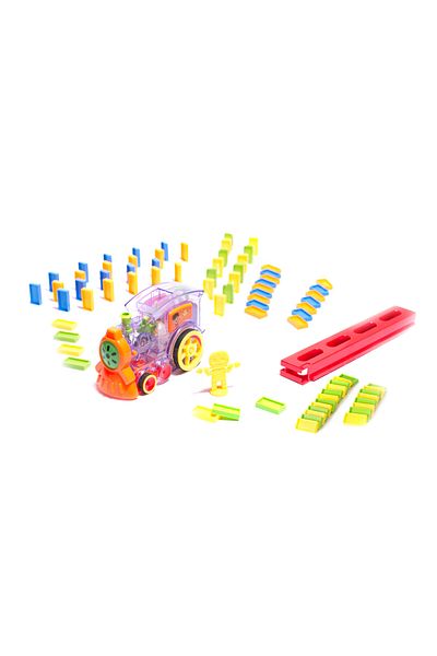 Ikonka Joc Interactiv Pentru Copii, Locomotiva Cu 80 Caramizi, 3 Ani, 16x10x7 Cm, Multicolor