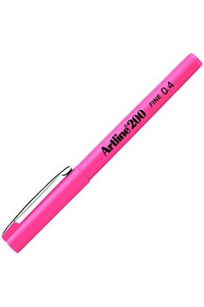 Mena Rise Şirinshop Artline 200N Fine Felt Tip Writing Pen Tip: 0.4 Mm, Pink 1108107