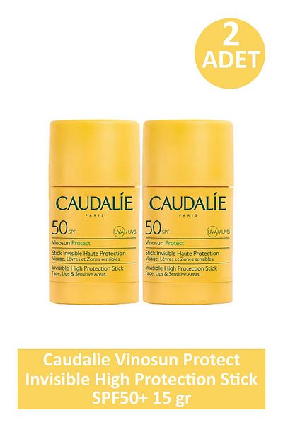 Caudalie Vinosun Protect Invisible High Protection Stick Spf50+ 15 Gr 2 Pieces