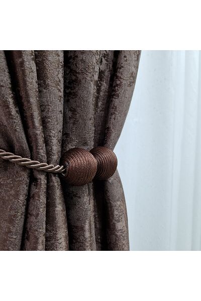 Perdelenoi by Igni Comex Sand Brown Curtain 2pcs