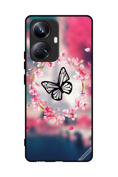 Covernex غطاء حماية لهاتف Realme 10 Pro Plus بتصميم فراشة وحلقة زهور