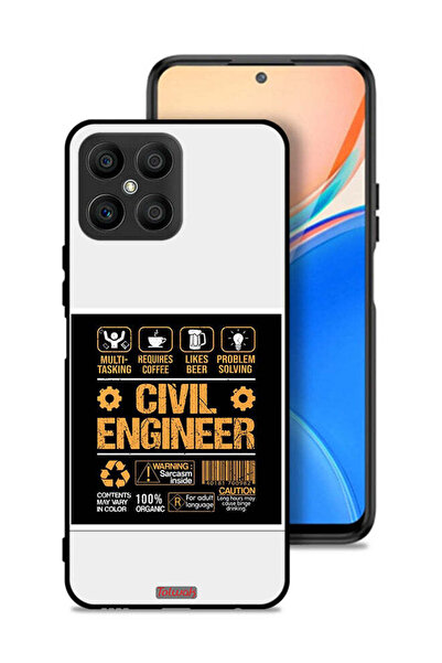 Tolwak غطاء حماية لهاتف Honor X8 4G - ملصق مهندس مدني