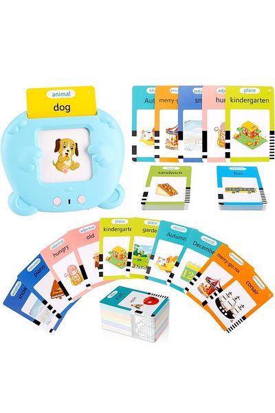 dalimag Montessori Educational Toy for Children, Weirsuky™ Word Learning Machine with Flash Card Reader, 2