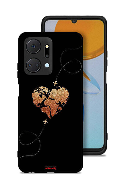 Tolwak Honor X7a Protective Case Cover Airplanes Touching Heart