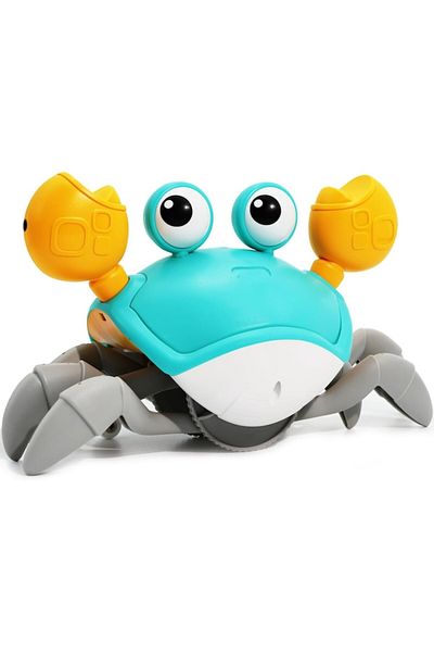dalimag Interactive Crab Toy, Motion Sensors, Sounds and Lights, 23 cm, Turquoise