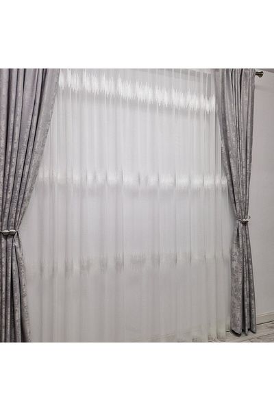 Perdelenoi by Igni Comex Light Grey Sand Curtain 2pcs