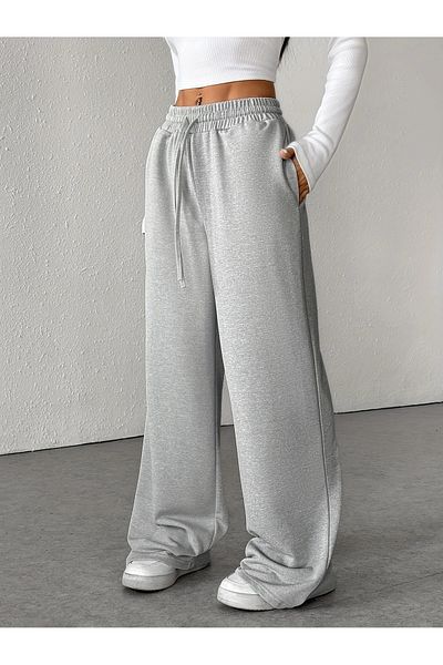 NURVES Women's Gray Comfortable Fit Straight Leg Track Pants