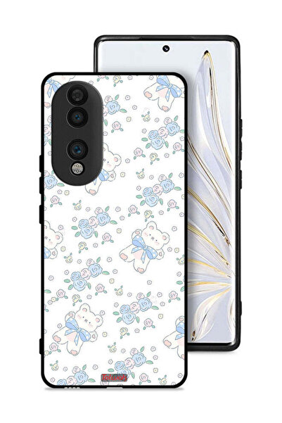 Tolwak غطاء حماية لهاتف Honor 70 مع أيقونة دب تيدي لطيف وزهور