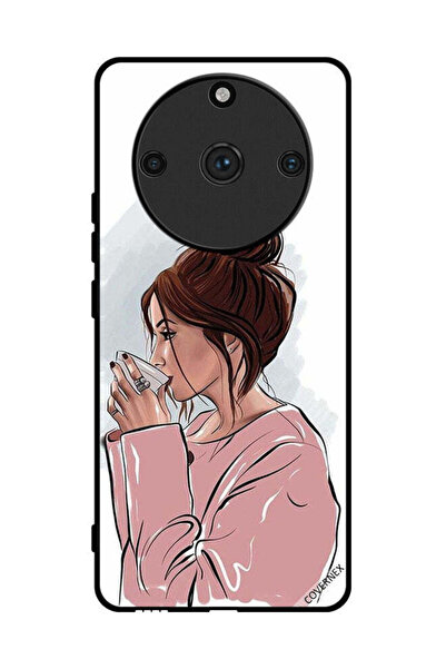 Covernex غطاء حماية لهاتف Realme 11 Pro Plus، رسم فتاة تشرب الشاي