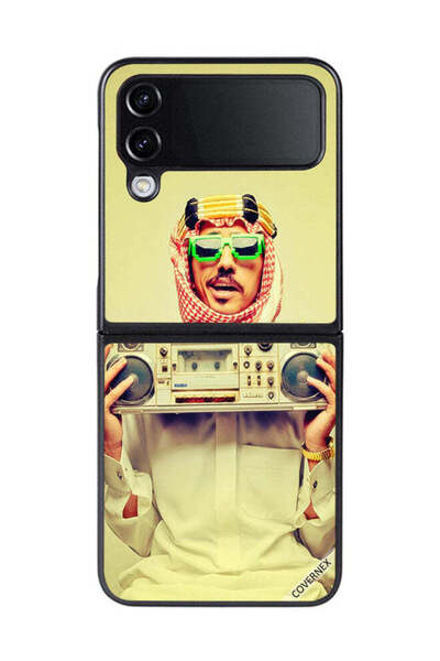 Covernex غطاء حماية لهاتف Samsung Galaxy Z Flip 4 يحمل جهاز موسيقى عتيق