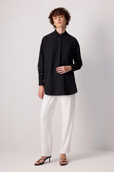 Touché Privé Metal Button Detail Poplin Shirt