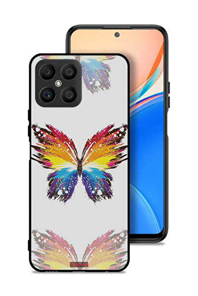 Tolwak غطاء حماية لهاتف Honor X8 4G بخلفية بسيطة وفن رقمي وبساطة الفراشة