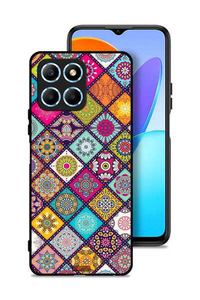 Tolwak غطاء حماية لهاتف Honor X8 5G بنمط مربعات ماندالا