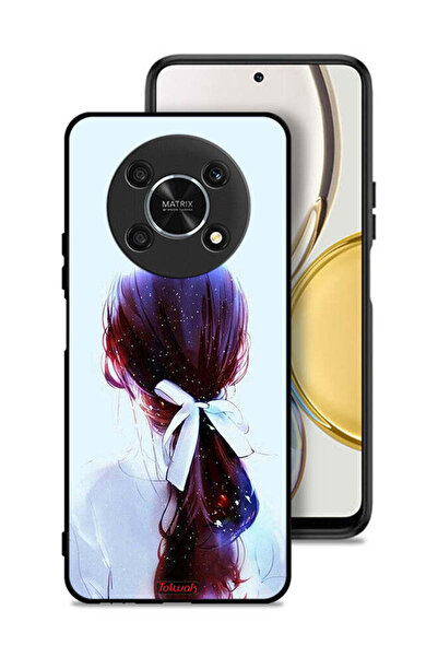 Tolwak غطاء حماية لهاتف Honor X30 5G بتصميم ربطة شعر مع رباط شعر وفن فتاة