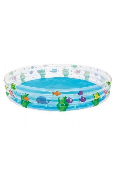 BESTWAY Inflatable Children's Pool, Durable Vinyl, 480 L, Multicolor, 3 Rings