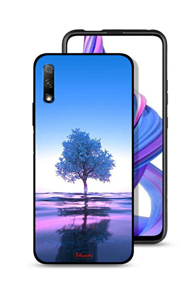 Tolwak غطاء حماية لهاتف Honor 9X (الصين) بتصميم شجرة نيون وانعكاس مائي فني رقمي