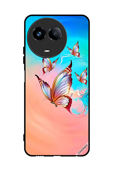 Covernex غطاء حماية لهاتف Realme 11 5G، فراشات تحلق فوق لون الطلاء