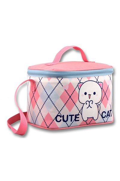 ÜMİT ÇANTA Ümit Çanta Thermos/Thermal Insulated Lunch Bag - 5025 - Love Cute Cat, White Pink (Girl)