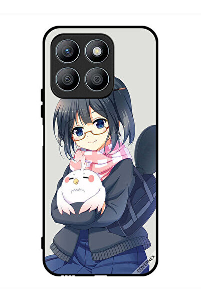 Covernex غطاء حماية لهاتف Honor X8b - رسمة فتاة تحمل حيوانًا أليفًا