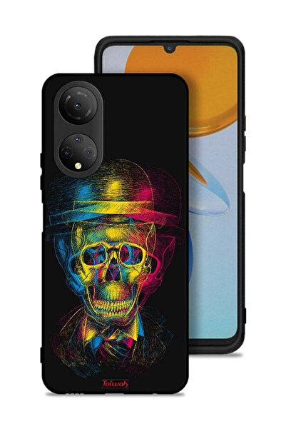 Tolwak غطاء حماية لهاتف Honor X7 - جمجمة وقبعة ملونة - فن خيالي