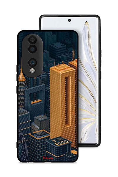 Tolwak غطاء حماية لهاتف Honor 70 برسومات مباني فنية