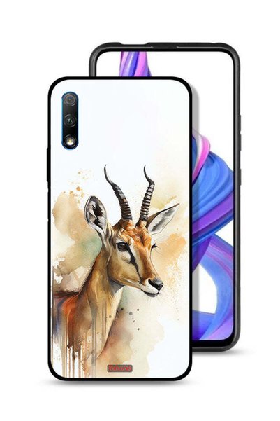 Tolwak غطاء حماية لهاتف Honor 9X (الصين) بتصميم فن تجريدي للغزلان