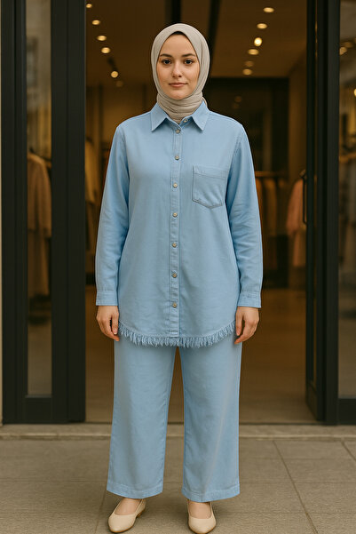 Esra Premium Kalite Bol Paça Pantolonlu Takım