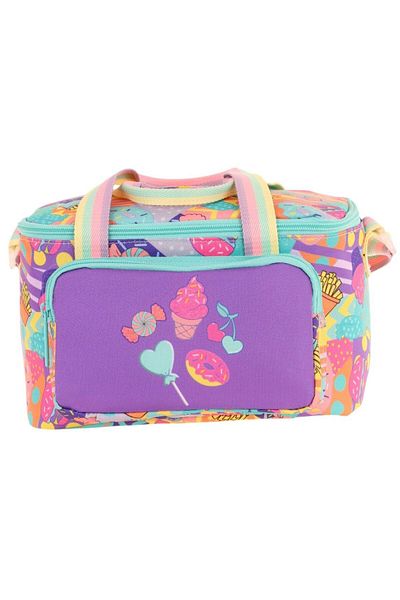 KAUKKO Kids Thermal Insulated Girl's Nap Patterned Purple Lunch Box L7231 (Two Compartments)