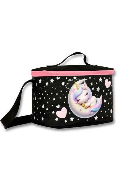ÜMİT ÇANTA Ümit Çanta Girl's Lunch Box (Thermo Heat Insulated) - Sleepy Unicorn - Black Pink - 5061