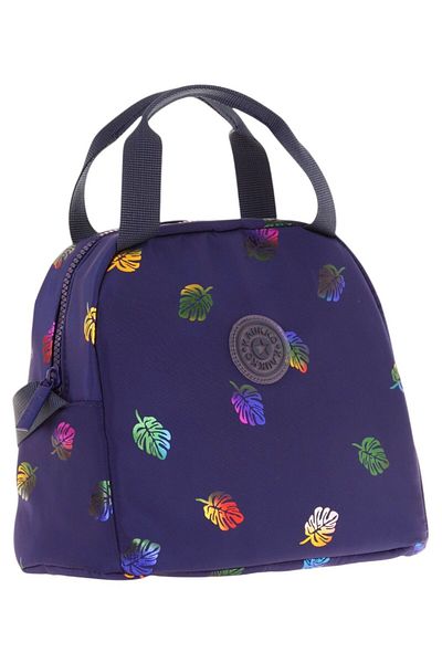 KAUKKO Cutie de prânz cu imprimeu cu frunze bleumarin pentru fete (izolată termic) (K9053)