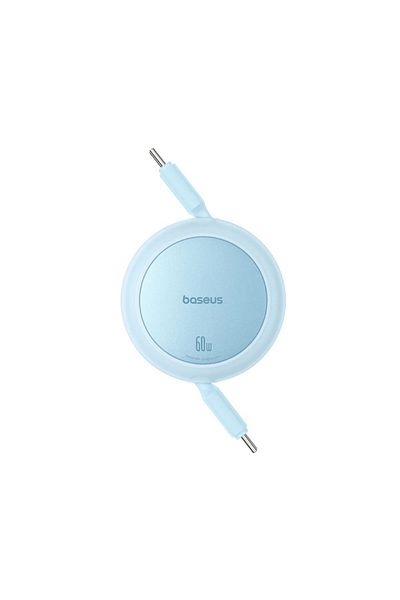 Baseus Retractable Charging / Data Cable Type-C to Type-C, 60W, 1m, Baseus, Free2Pull Mini, Blue