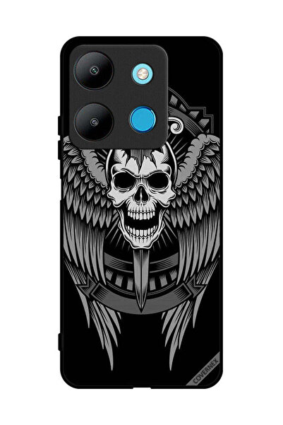 Covernex غطاء حماية لهاتف Infinix Smart 7 بتصميم جمجمة وأجنحة نسر