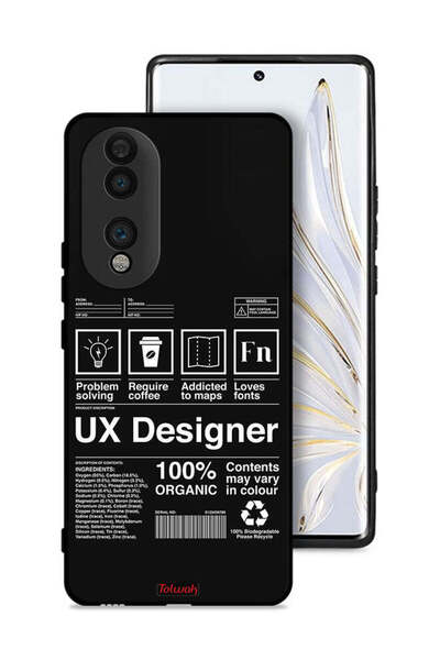 Tolwak غطاء حماية لهاتف Honor 70، ملصق مصمم تجربة المستخدم