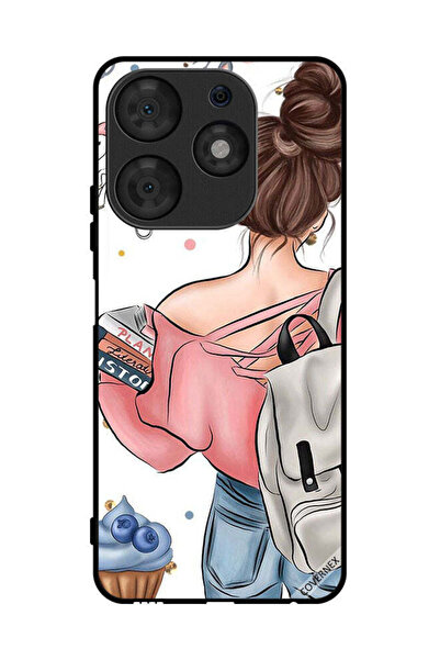 Covernex غطاء حماية لهاتف تكنو سبارك 10 برو، مطبوع عليه رسومات يد فتاة