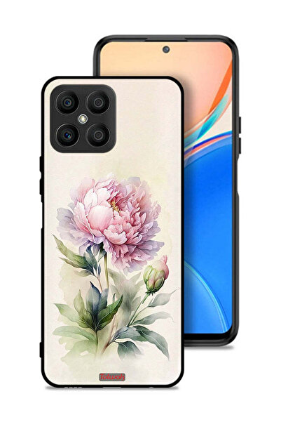 Tolwak Honor X8 4G Protective Case Cover Watercolor Rose Paint Art