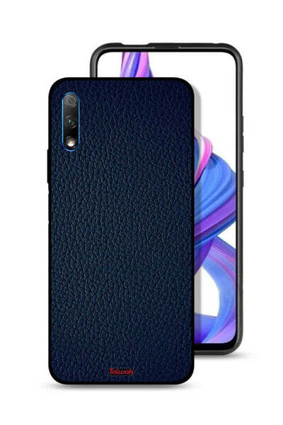 Tolwak غطاء حماية جلدي بنمط هندسي لهاتف Honor 9X (الصين)