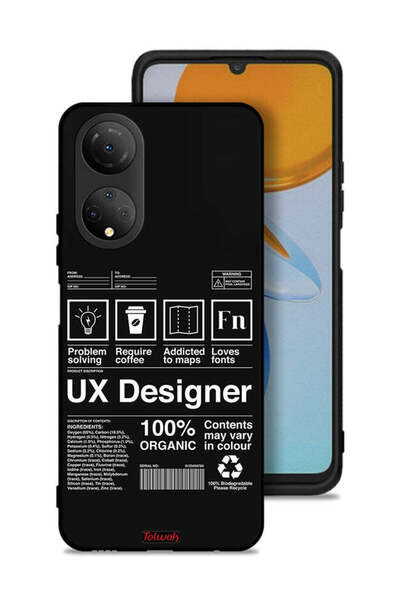 Tolwak غطاء حماية لهاتف Honor X7 مع ملصق مصمم UX