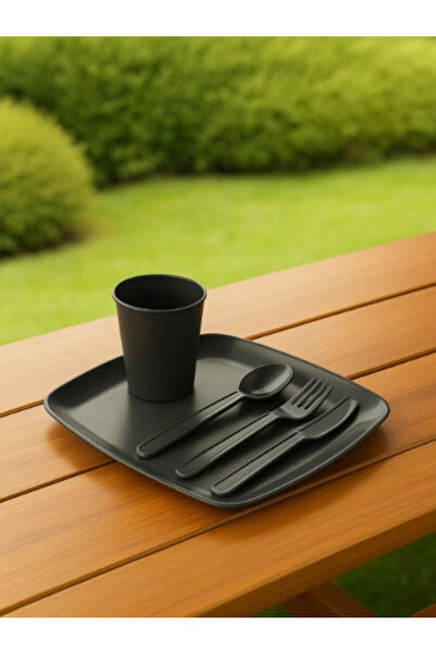 Parmeva 32 Parça Piknik Seti Tabak Çatal Kaşık Bardak Bıçak Kutulu Piknik Set