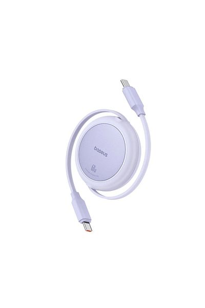 Baseus Retractable Charging / Data Cable Type-C to Type-C, 60W, 1m, Baseus, Free2Pull Mini, Purple