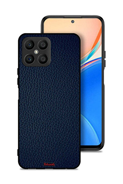 Tolwak غطاء حماية جلدي بنمط هندسي لهاتف Honor X8 4G