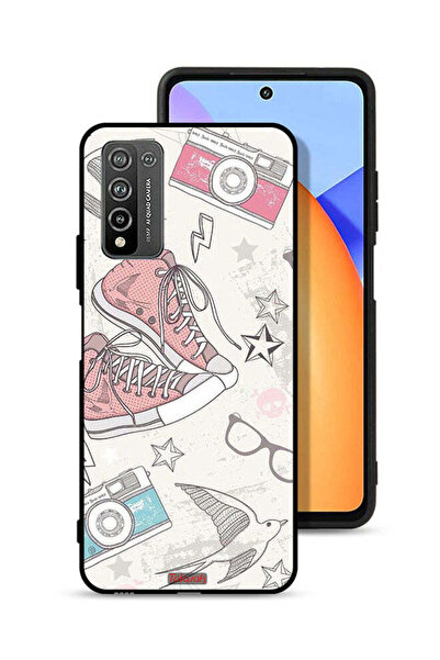 Tolwak Honor 10X Lite Protective Case Cover Canva Shoes And Camera Art