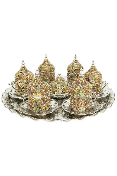 AiroBazar Six Stone Coffee Set Color White