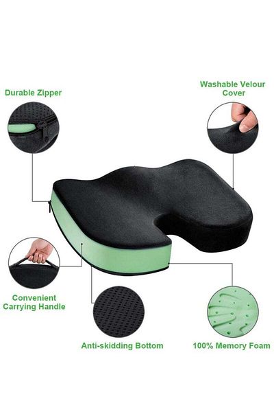 COOYA Seat Cushion for Office Chair Memory Foam Car Desk Cushions Pads Support
