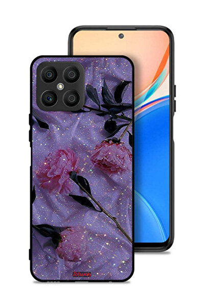Tolwak غطاء حماية لهاتف Honor X8 4G بنقشة ورود لامعة